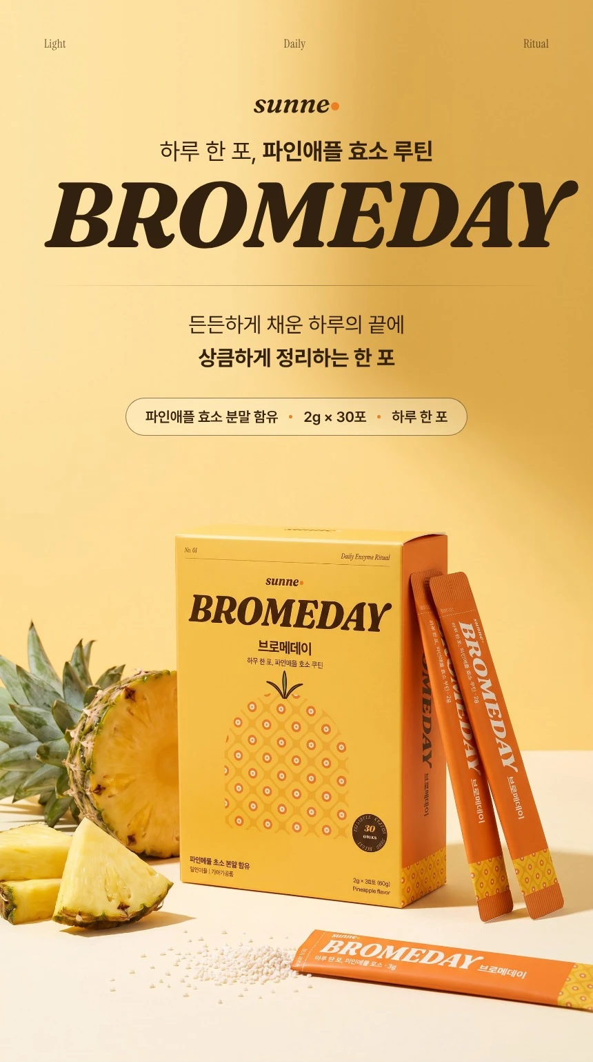 Opening section of the Bromeday detail page