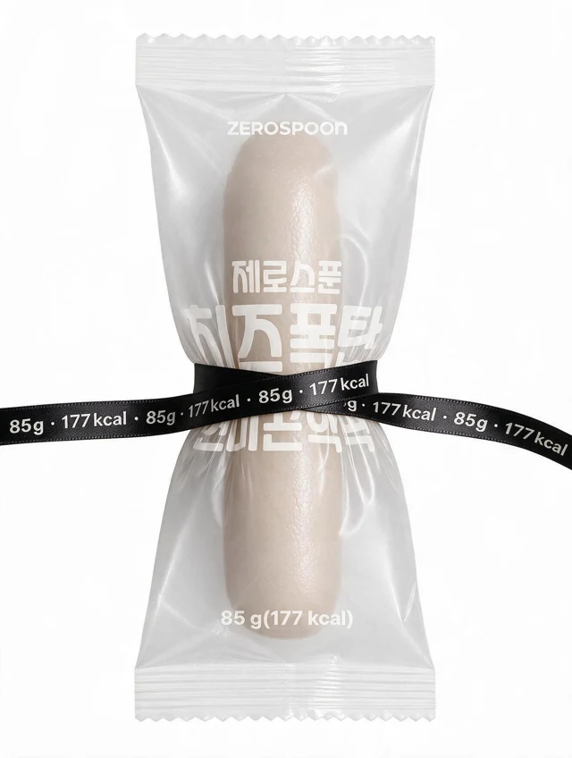 Individual wrapper with a black calorie ribbon