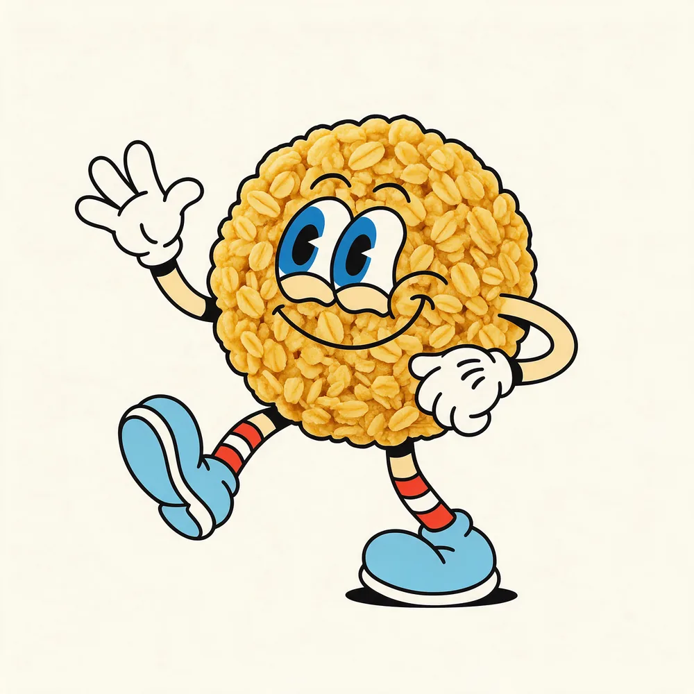 Exploration: single granola character waving